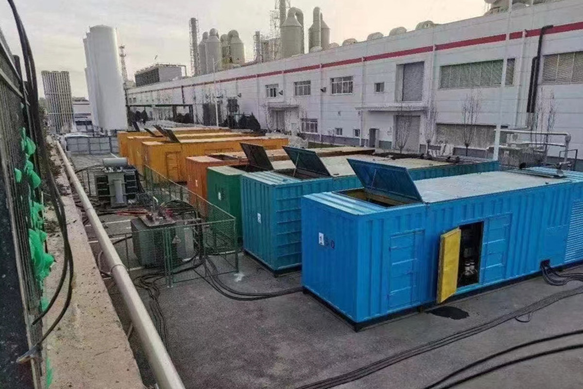 莱西发电机租赁施工现场